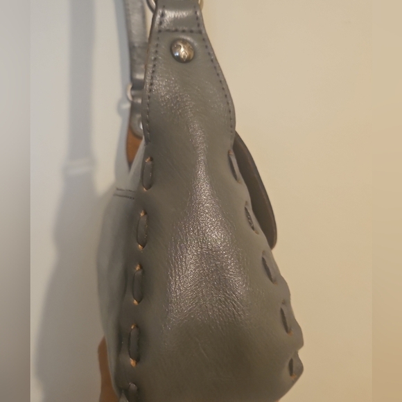 Patricia Nash Rose Tooled Micaela Baguette Gray Crossbody Shoulder Bag- Rare - Picture 7 of 12